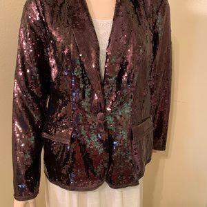 Chicos Shining Tuxe Sheron Jacket Timberglass. Sequins